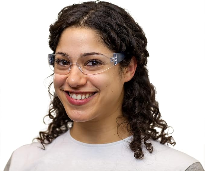 BISON LIFE Clear Safety Glasses – ANSI Z87.1 Scratch & Impact Resistant Wrap Around Eye Protection Goggles for Men & Women