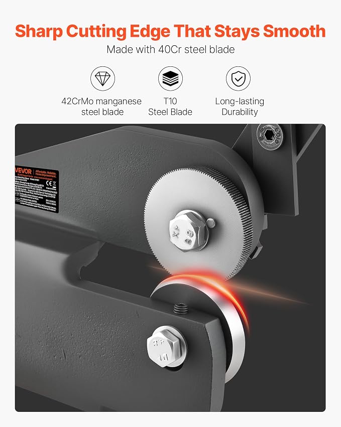 VEVOR Sheet Metal Shear, Throatless Rotary Hand Shear, 16 Gauge Mild Steel Sheet Cutter with 0.06 in Capacity, for Cutting soft metals such as copper, aluminum and thin carbon steel.