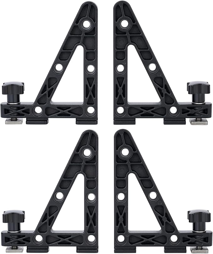 NEW Aero Load Stops T-Slot Load Stops - 4 Pack - Die Casting Aluminum Anti-Slip Crossbar Clamps for Ladder, Kayak, Firewood, Skis - Tool-Free Installation for Truck Bed Bars