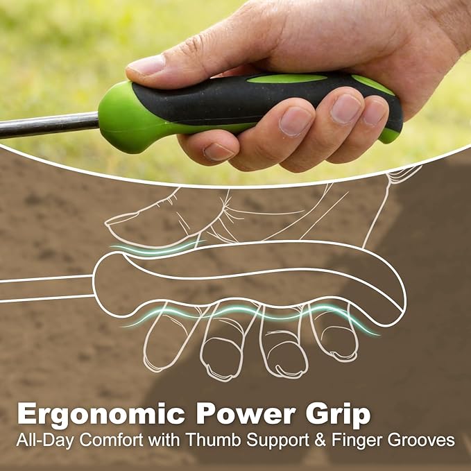 Garden Tools, 2-in-1 Hand Weeder Puller, Heavy Duty Stainless Steel Gardening Hand Tool for Deep Root Removal, Ergonomic Non-Slip Weed Remover for Lawn Yard Garden, 2 Pack