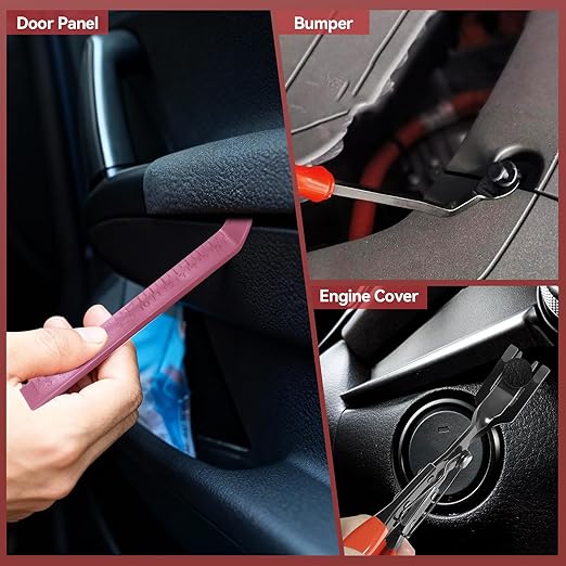 2080PCS Auto Retainer Clips Kit with Fastener Plier, Trim Removal Tools and 3-Layer Organizer Box, 33 Most Common Push Rivets for Car Bumper, Fender, Door Panel and Interior Repair
