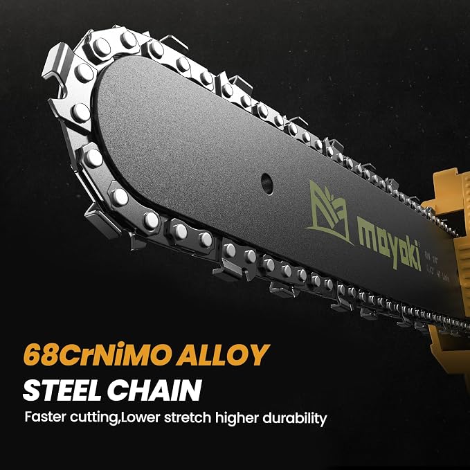 Cordless 8In Chainsaw w/ 4.0Ah Battery and Charger, Compatible with Dewalt 20V MAX Battery, Electric Hand Chain Saw, Auto Oiler, 900W Brushless Motor, for Tree Trimming, Cutting, Purning