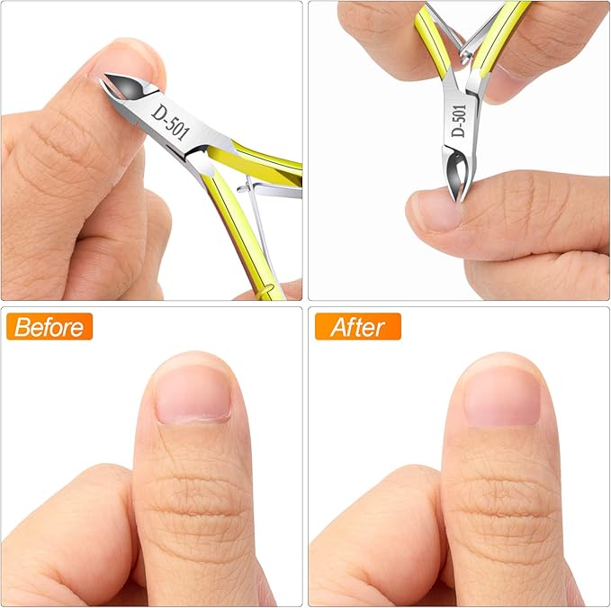 4 Packs Cuticle Nipper, Premium Stainless Steel Cuticle Trimmer for Manicure & Pedicure at Home/Spa/Salon [Gold and Rainbow Color]