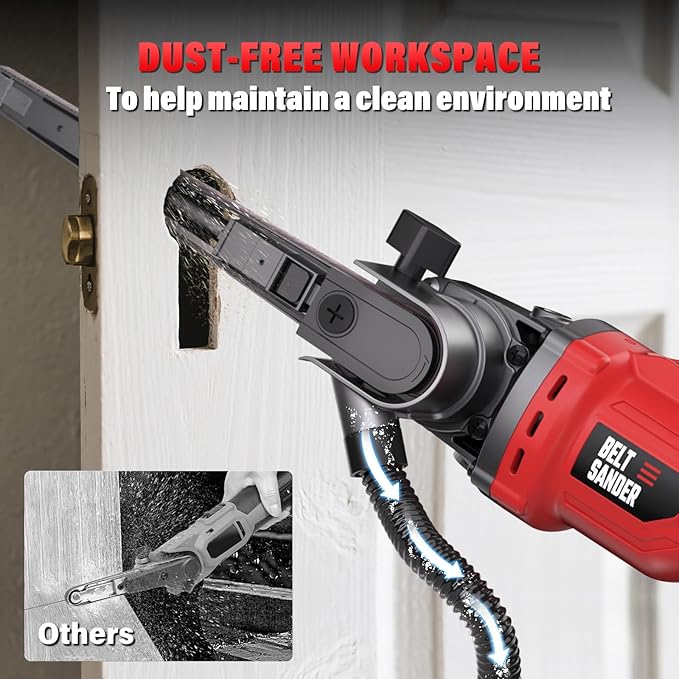 Cordless Detail Band file Sander Compatible with Milwaukee 18V/M18 Battery, Finger Belt Sander with 6 Variable Speed, 170° Adjustable, 1/2"x18" Belt for Wood, Paint, Metal Rust, DIY (Tool Only)
