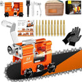 Portable Manual Chainsaw Sharpener Jig Kit, Chainsaw Sharpener Tool with 10 High Hardness Titanium Plated Diamond Bits Chain Saws Blade Sharpener Chainsaw Accessories fit for 4"-22" Chain Saw