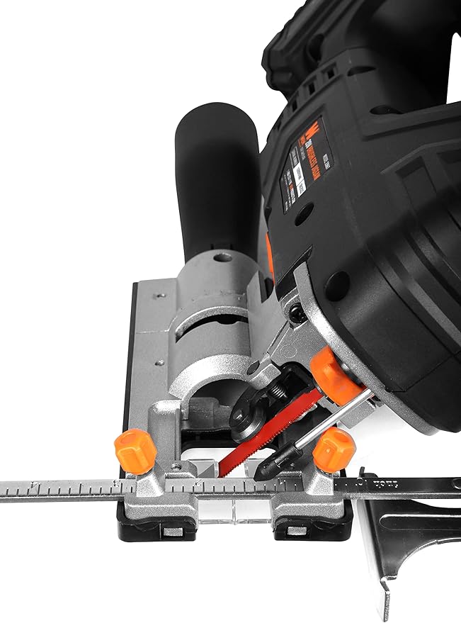 WEN Cordless Jigsaw, Brushless with Variable Speed, 20V Max 4.0 Ah Lithium Ion Battery and Charger (20667)