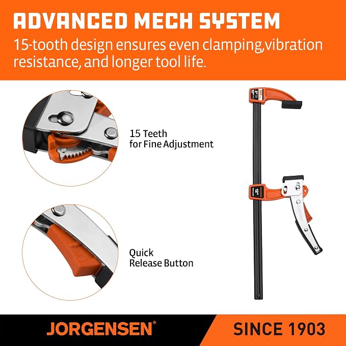 Jorgensen 12-Inch Bar Clamp, Ratcheting Bar Clamp