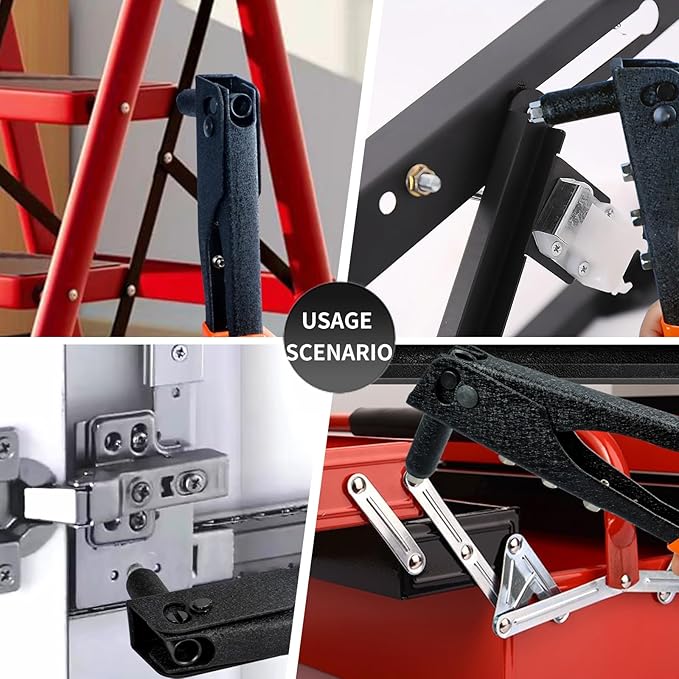 Rivet Gun, Manual Pop Rivet Gun with 4 Replaceable Nosepieces & 200 PCS Rivets, Hand Riveter for Automotive, Furniture, DIY & Metal Working
