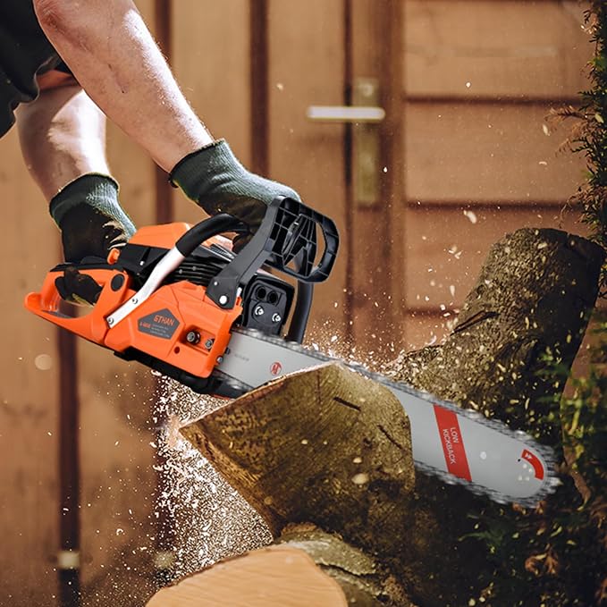 62cc Gas Powered Chainsaw 2-Cycle Gasoline Chain Saw with 20-Inch Guide Bar Cordless Gas Chainsaw for Tree Cutting Firewood Garden and Farm Use