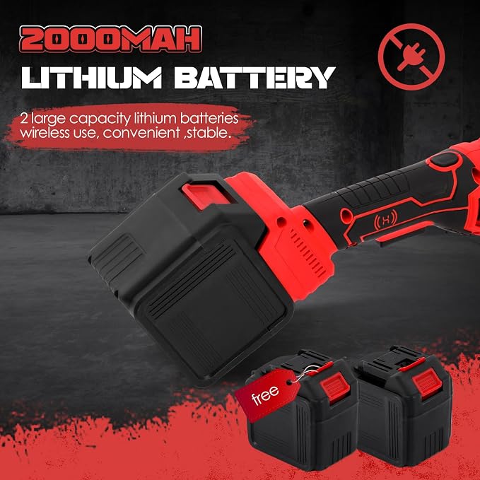 NEWTRY Cordless Rebar Cutter Cutting up to 3/2inch(4-40mm), Electric Rebar Cutter with 2 Batteries & Replacement Saw Blade, Electric Concrete Rebar Cutter Cutting Speed 4-5S (900W)