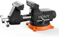 PONY 4 Inch Heavy Duty Bench Vise 4400LBS Clamping Force, Pro Workshop Workbench Vise with 360-Degree Rotatable Base and Anvil, 4-Inch Jaw Opening and Width for Woodworking, Drilling, Pipe Cutting