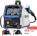 AZZUNO Aluminum MIG Welder 200A 110V/220V, 8 in 1 Multi-process Welder Machine Aluminum MIG/Gas MAG/Gasless Flux Core MIG/Gas MIG/Spot MIG/Spool Gun Compatible/Lift TIG/Stick Welding