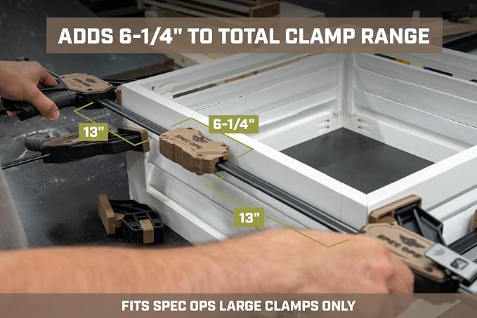 Spec Ops Tools Bar Clamps for Woodworking, Clamp Coupler, 2X Clamping Range Compatible with Spec Ops Large Series Bar Clamps, Pack of 1