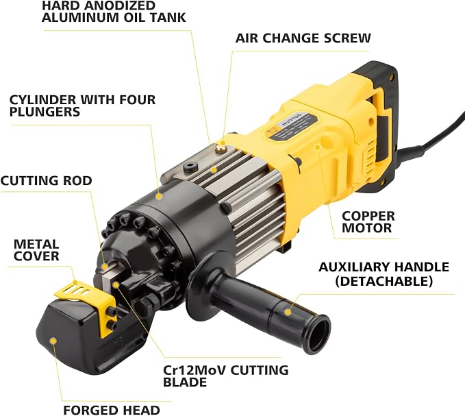 5/8" Electric Hydraulic Rebar Cutter, Portable Rebar Cutter,Cutting rebar 4-16mm,1-1.5s cutting speed,1000w (RC16A)