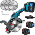 6" Cordless Circular Saw,6900 RPM Power Wood Saw with 2 X 6.0Ah Batteries, 6" Alloy Blade, 2.2"(90°)1.5"(45°) Max Cutting Depth,Portable Table Saw for Wood,Home Renovation
