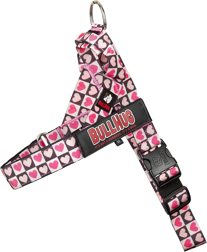 Adjustable Dog Harness– No Pull, No Choke – for English Bulldogs, French Bulldogs, Pugs & Broad-Chested Breeds – Easy, Safe Walks (Check, Medium)