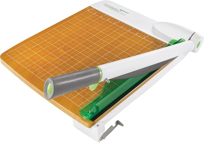 Westcott 16874 ‎15-Inch CarboTitanium Wood Base Guillotine Paper Cutter, Multi-Paper Trimmer with 30 Sheet Capacity