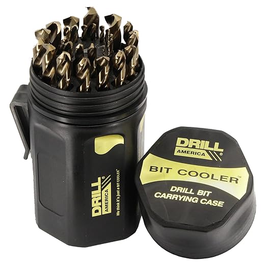 Drill America - D/A29J-CO-PC 29 Piece M42 Cobalt Drill Bit Set in Round Case (1/16" - 1/2" X 64ths), D/ACO Series