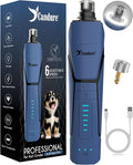 Candure Dog Nail Grinder Upto 6-Speed Dog Nail Trimmer for Large, Medium, Small Dogs, Cats & Pets - Low Noise Rechargeable Dog Claw Grinder with 360° LED Lights & Extra Grinder Head (Dark Blue)