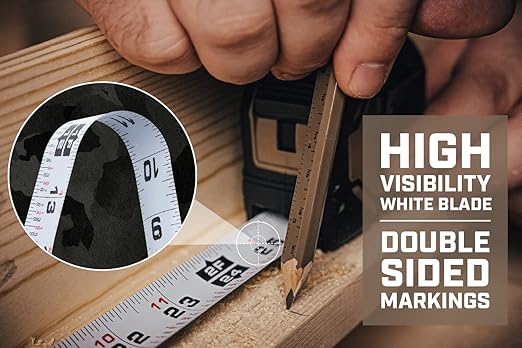 Spec Ops Tools Tape Measure for Framing & Construction, 1 1/8" Double-Sided Blade, Retractable, Military-Grade Composite Case, 16 Foot + 25 Foot