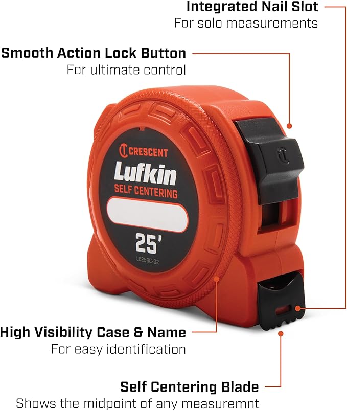 Lufkin 25' Self-Centering Power Tape - L625SC-02