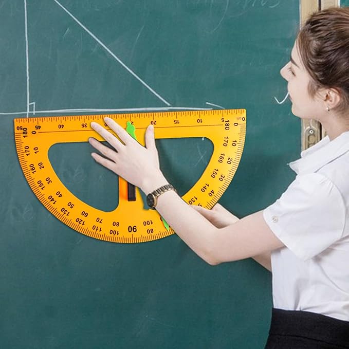 Large Teaching Protractor - Large Classroom Protractor | Digital Design Math Teaching Protractor | Oversized Teaching Compass Protractor | Erase Board Teaching Protractor for Engineer Dry Erase Board