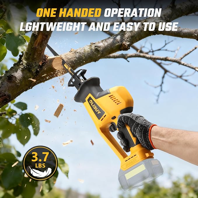 Reciprocating Saw for Dw 20V Battery, Cordless Reciprocating Saws with 8 Blades,0-3000SPM Variable Speed, Cordless Sawzall for Wood/Metal/PVC Cutting(Battery Not Included)