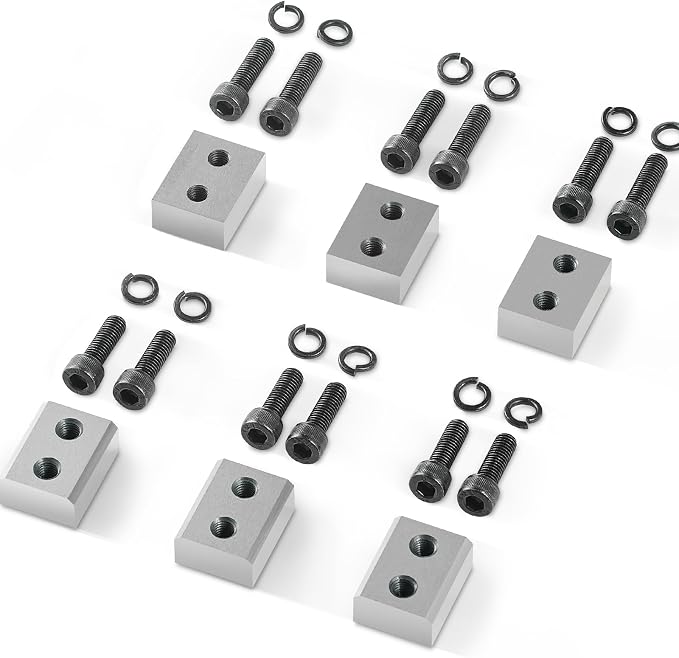 VEVOR Electric Rebar Cutter Replacement Blades 6 PCS 25mm(1 Inch) - HRC58-60 Hard Jaw Blades with 12 Hex Screws & Spring Washers, Fit RC-25
