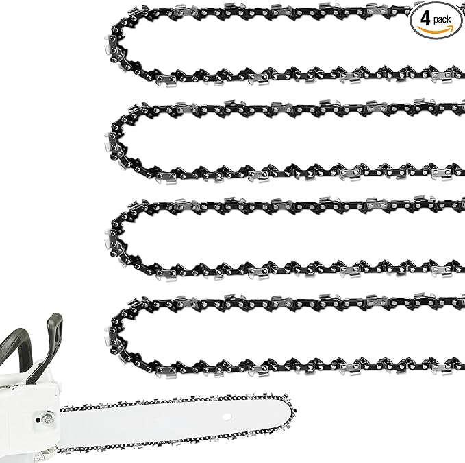 4 Pack 20 Inch Chainsaw Chain .325" Pitch .058'' Gauge 76 Drive Links Fits Supmix 62cc, Blue Max 53543, 8901, 8902 and more