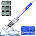 Digital Caliper Measuring Tool, IP54 Waterproof Stainless Steel Vernier Caliper Digital Micrometer with Large LCD Screen, Easy Switch from Inch Metric, 6 Inch Caliper Tool for DIY/Household