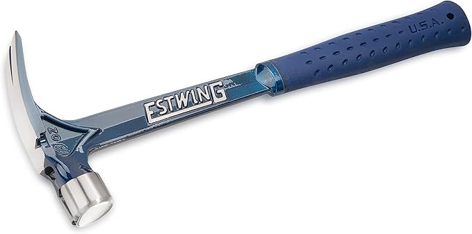 ESTWING Ultra Series Hammer - 19 oz USA Made Rip Claw Framing Hammer with Smooth Face & Shock Reduction Grip - E6-19S