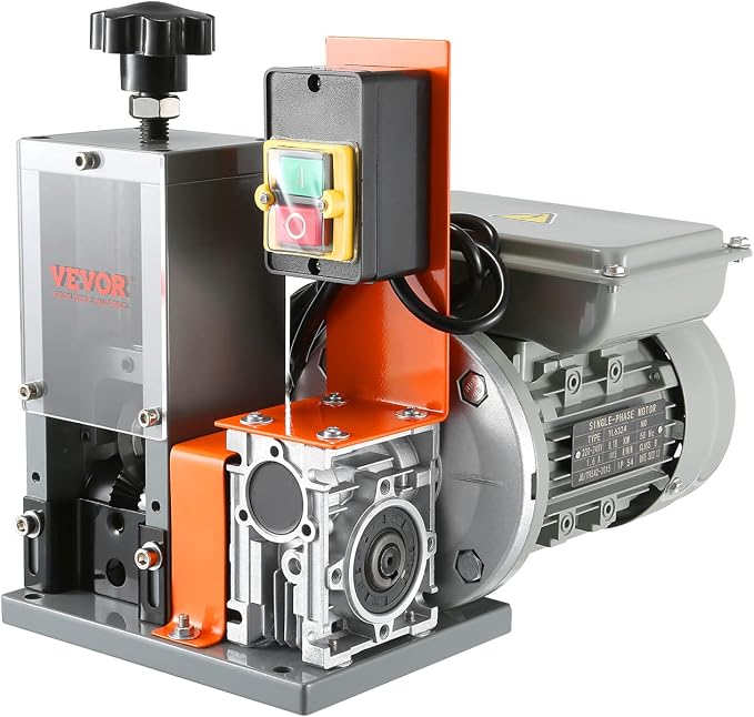 VEVOR Electric Wire Stripping Machine, 0.06''-1.18'' Automatic Wire Stripper, 180 W, 60 ft/min with Visible Stripping Depth Reference Electric Wire Stripper, Copper Stripper