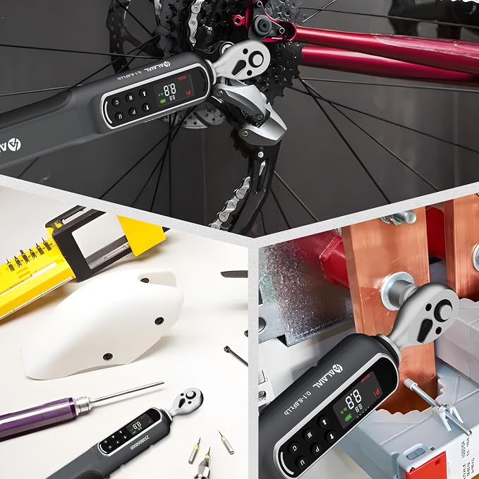 Digital Torque Wrench 1/4 Drive, 0.1-8.8 Ft.Lb ±2% Accuracy | LED Display, Buzzer&Vibration Alert, 2 Modes, 10 Presets&500 Data Logs, for Lug Nuts, Automotive, Motorcycle Repair