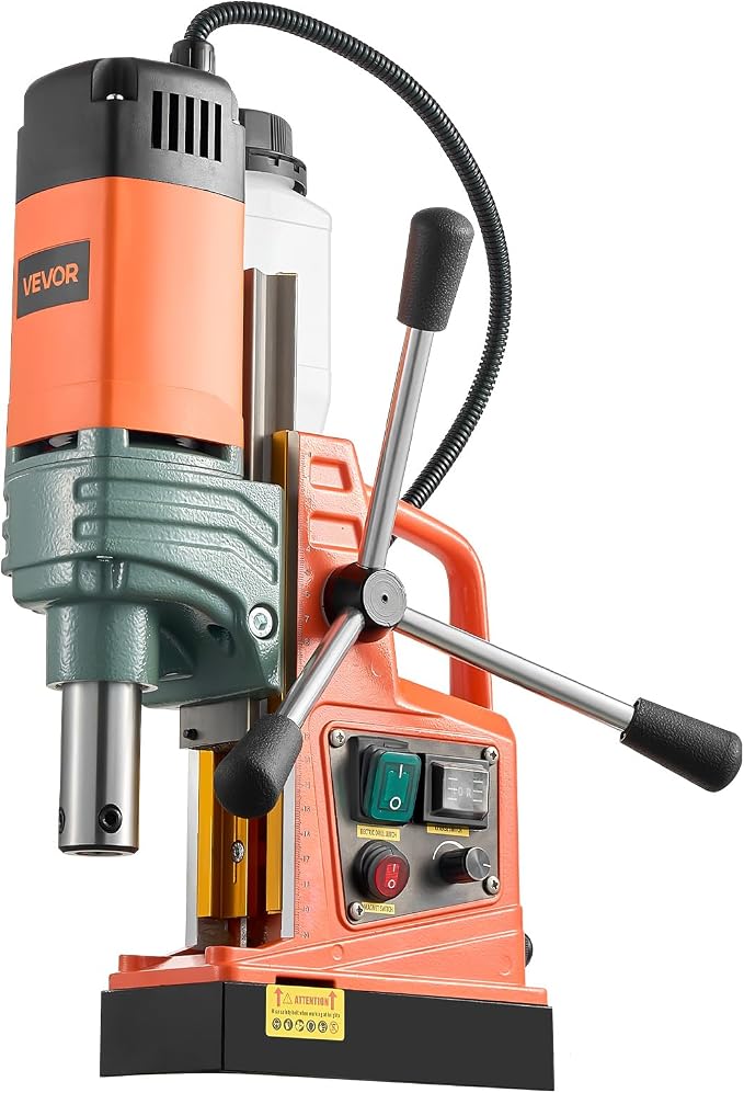 VEVOR 1450W Mag Drill Press, 2" Core Drilling Machine, 2922 lbf Variable Speed Portable Magnetic Drill, Heavy Duty Metal Hole Cutter with 6 Annular Cutters for I-Beam Steel Fabrication & Jobsite