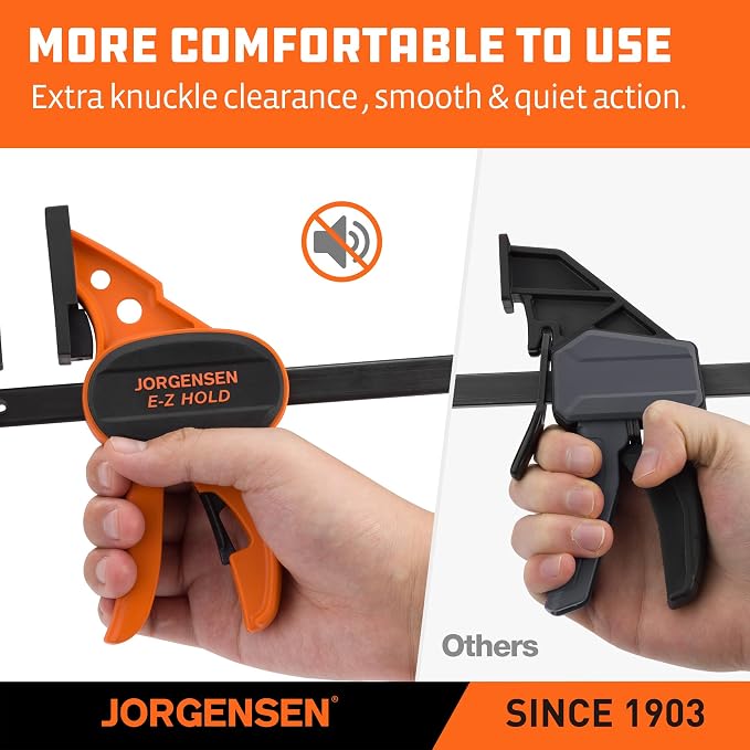 JORGENSEN E-Z Hold 2-Pack 6" 200LBS Light Duty Woodworking Bar Clamps