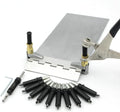 5/32" Mini Cleco Kit, with Cleco Pliers, 10 5/32" Clecos, 2 Side Clamps, and #21 Drill Bit with Spring Drill Stop.