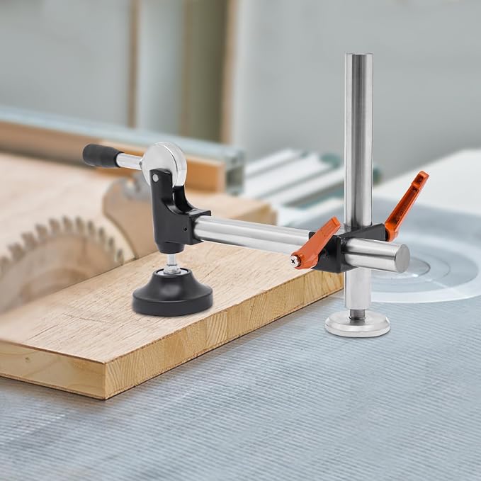 T-clamp Table Saw Presser Eccentric Press Manual Clamp Precision Sliding Table Panel Saw Adjustable Woodworking Manual Clamp Pressure Plate Device for Wood Thickness Less Than 7cm/2.76inch