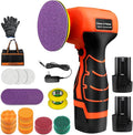 Cordless Sander, 3" Palm Sander with 2Pcs 16.8V 3.0Ah Batteries, 3500RPM Mini Polisher, 30 Accessories Sanders Tool for Sanding/Polishing/Waxing/Cleaning