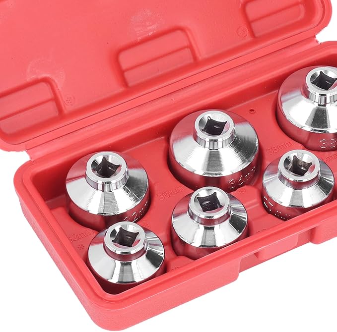 7pcs Oil Filter Cap Wrench Socket Set 3/8in Drive 24 27 29 30 32 36 38mm Replacement for