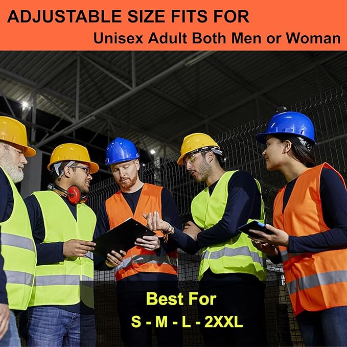 Orange Safety Vests 10 Pack,Reflective High Visibility Construction Working Vest for Men,Woman,Pockets,Hi Vis Mesh and Neon Silver Strip