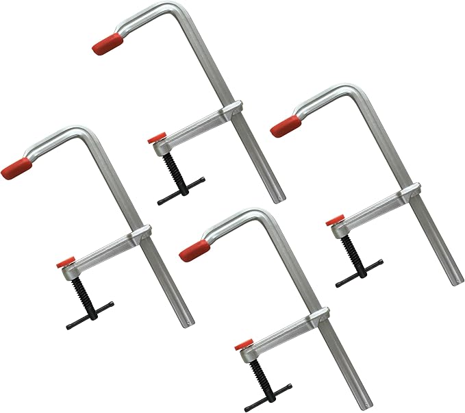 HimaPro 12 Inch Medium Duty Bar Clamp Set, 4 Pack – Drop Forged Steel F-Clamps with 600 lbs Load Capacity and 3-5/32 Inch Throat Depth for Welding, Woodworking, and Metalworking