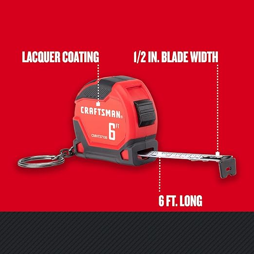 CRAFTSMAN Keychain Tape Measure, 6 FT (CMHT37106G)