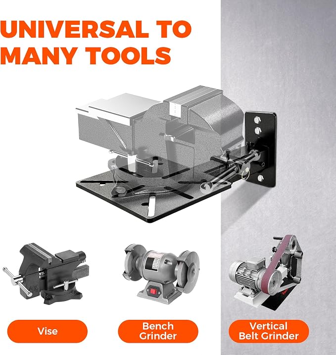 Wall Mount Vise and Grinder, Heavy Duty Carbon Steel Bench Mount for Vise