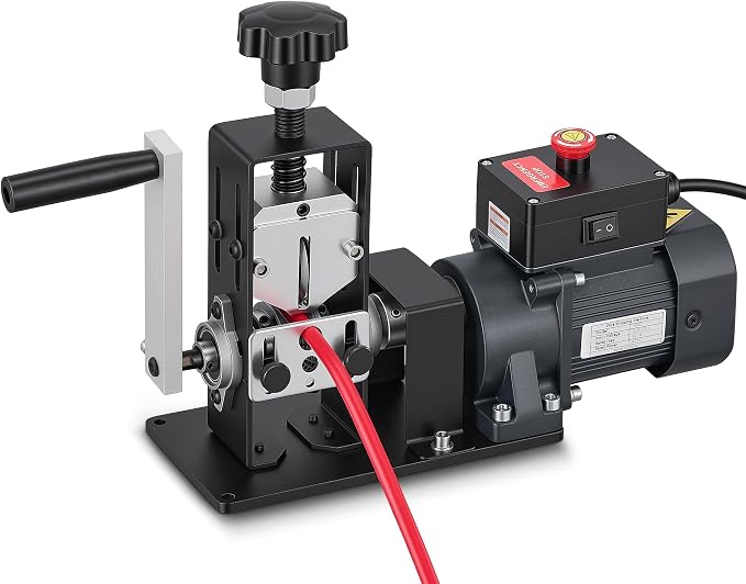 CREWORKS Electric Wire Stripper Machine, Wire Stripper Electrical for 0.06"-0.9" (1.5-22 mm) Copper Wires with 3 Operation Modes, Wire Stripper Tool with Hand Crank for Scrap Wire Recycling