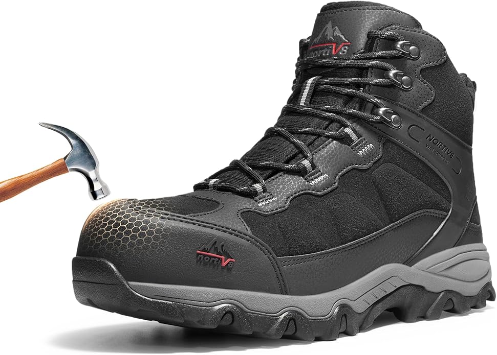 NORTIV 8 Waterproof Steel Toe Boots for Men Slip Resistant Safety Industrial Boots Paladin-Steel