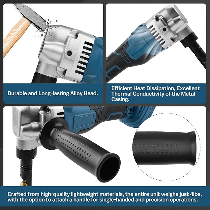 Cordless Nibbler for Makita 18V Battery, 3 Speeds Adjustable 16 Gauge Sheet Metal Cutter w/ 2400RPM Brushless Motor Metal Shears, Replaced Blades for Cutting Stainless Steel, Aluminium, Plastic