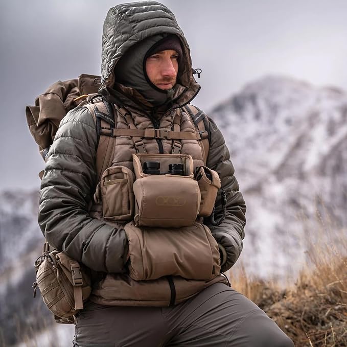 Eberlestock Recon Modular Bino Pack - Advanced Binocular Harness System | Customizable Attachments, Chest Rig with Magnetic Closure to Keep Binos Secure, Dual Side Zipper Pockets