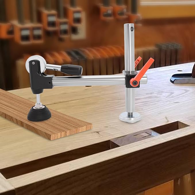 Table Saw Presser & Eccentric Press Manual Clamp, Heavy Duty T-Clamp Structure for Thick Wood, Portable, Adjustable Workbench Tool for Woodworkers & DIYers