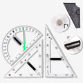 Magnetic Geometry Tool, Protractor, Triangle Rulers Easy Attachment Blackboard Measurement Kit, Teacher Board Protractor Multi-Purpose Kit Large (Transparent-3pc)