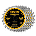 6-1/2 Inch Circular Saw Blade, 24-Tooth with 5/8" Arbor ATB Framing Saw Blade for Cutting Wood (6.5" 5-Pack)
